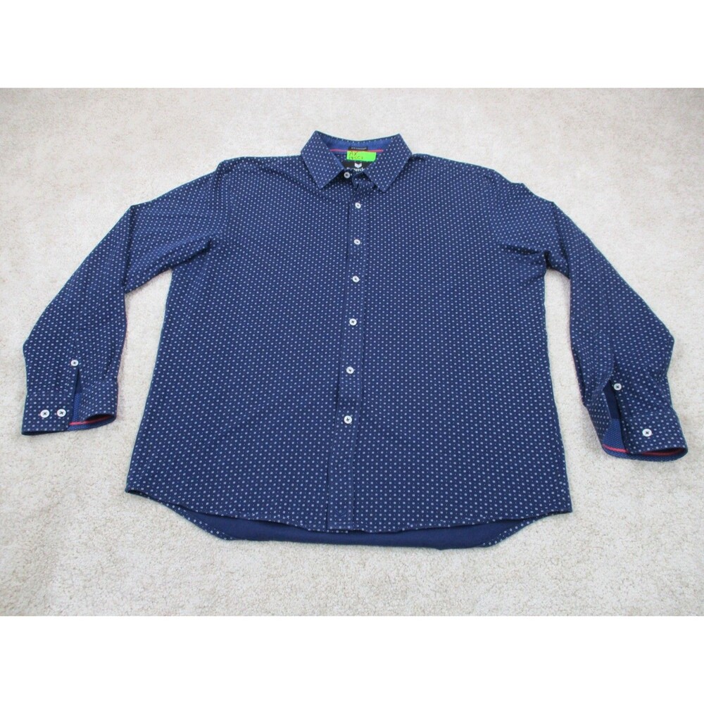 Buttercloth Shirt Mens Extra Large Blue Icy Cotton Long Sleeve Casual Button Up